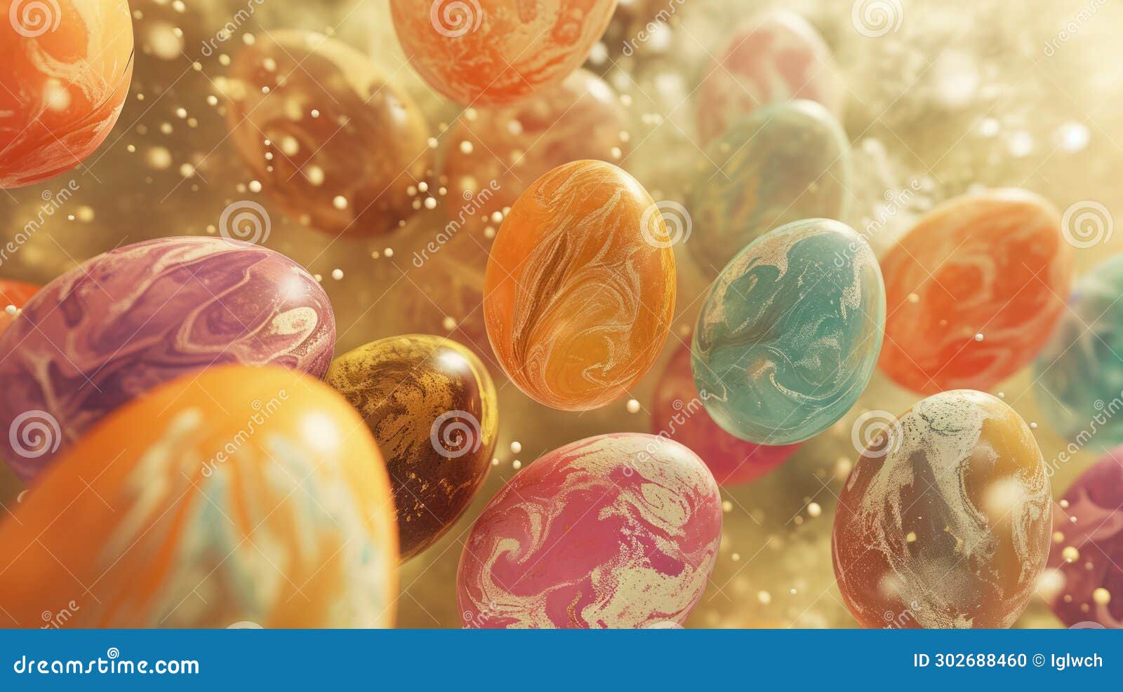 Floating Easter Eggs in Abstract Composition. Stock Photo Image of spring, splattered 302688460
