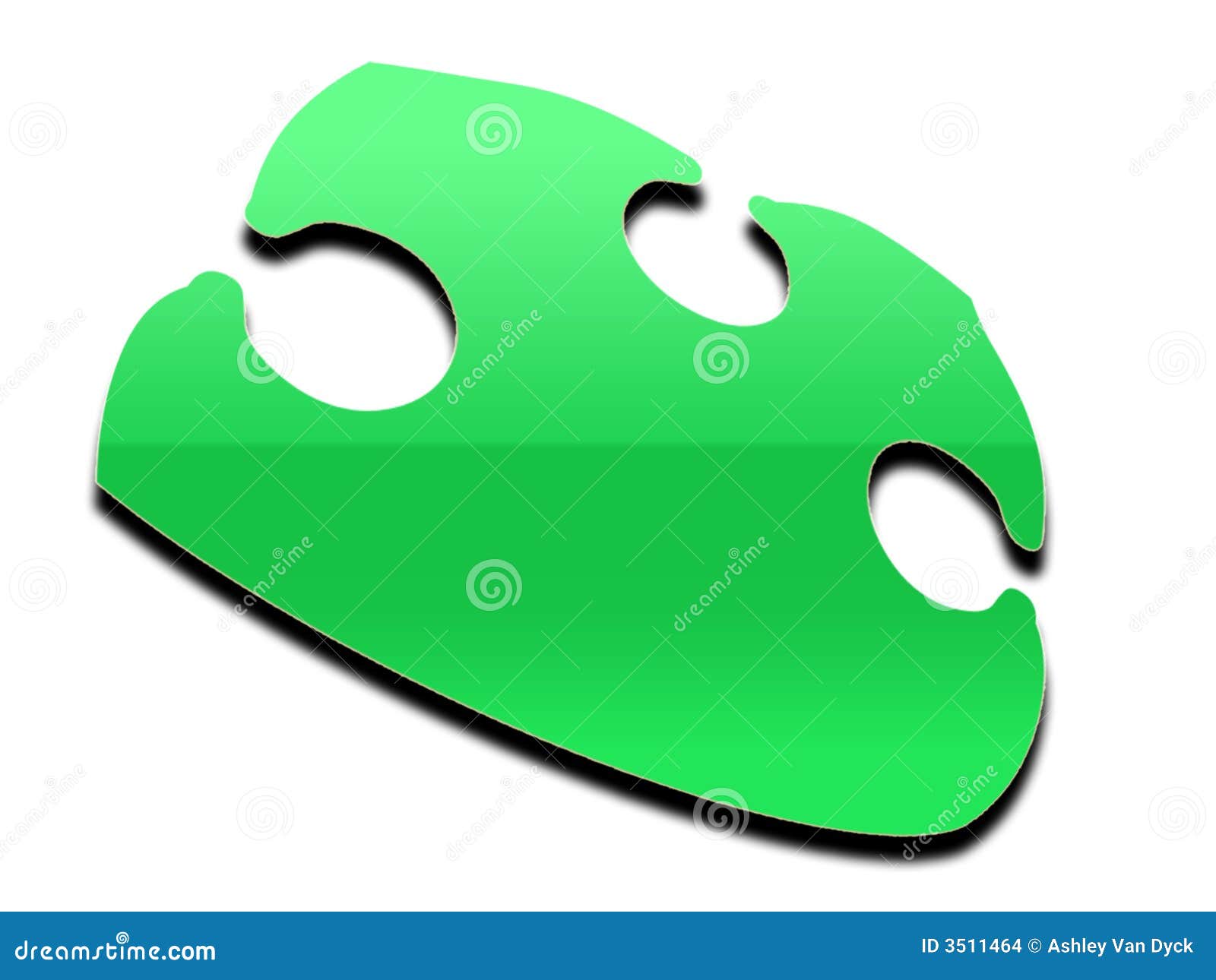 Floating Green Puzzle Piece Stock Illustration - Illustration of