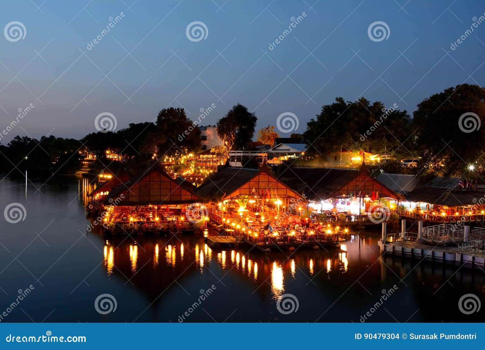 Floating House in Thailand, Stock Photo Image of reflection