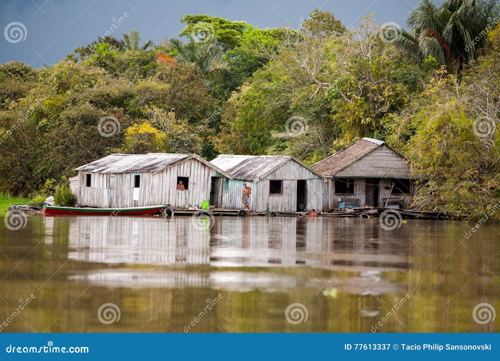 Floating Houses in Amazon River Editorial Photography Image of