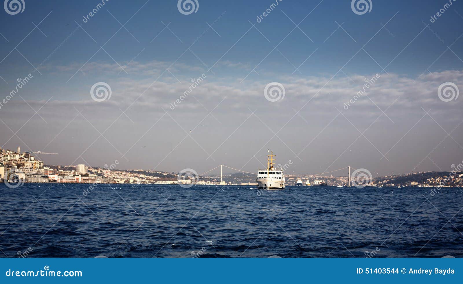 floating ship and instanbul city