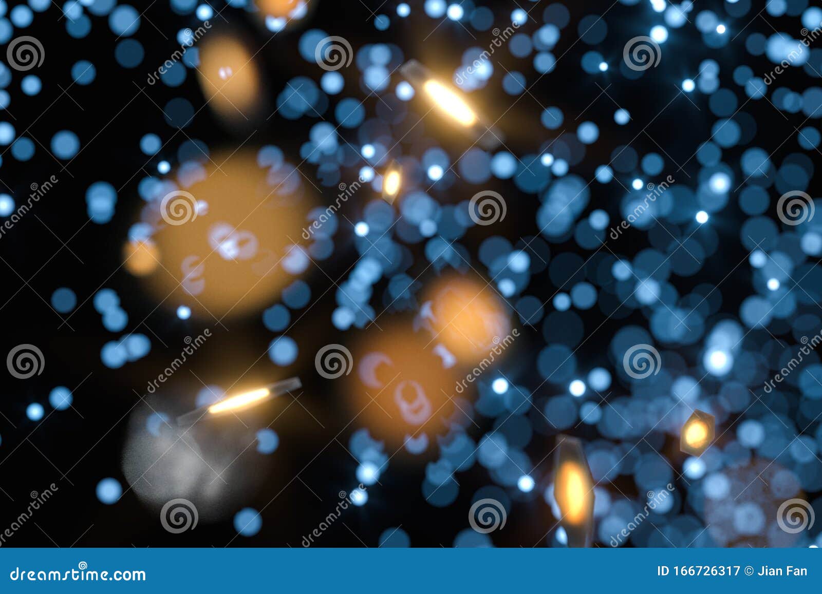 Floating Specks of Light on Black Background, 3d Rendering Stock ...