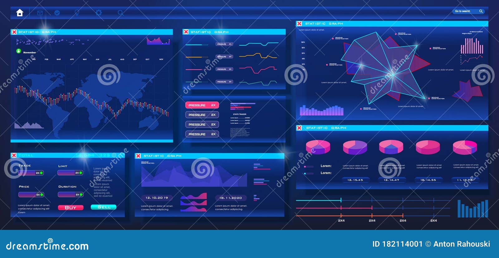 Floating Stock Market Chart, UI, UX User Interface Analysis on the