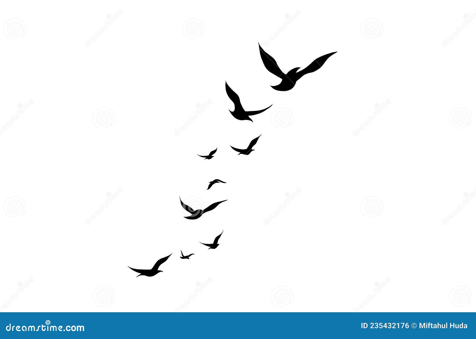 birds in flight silhouette tattoo