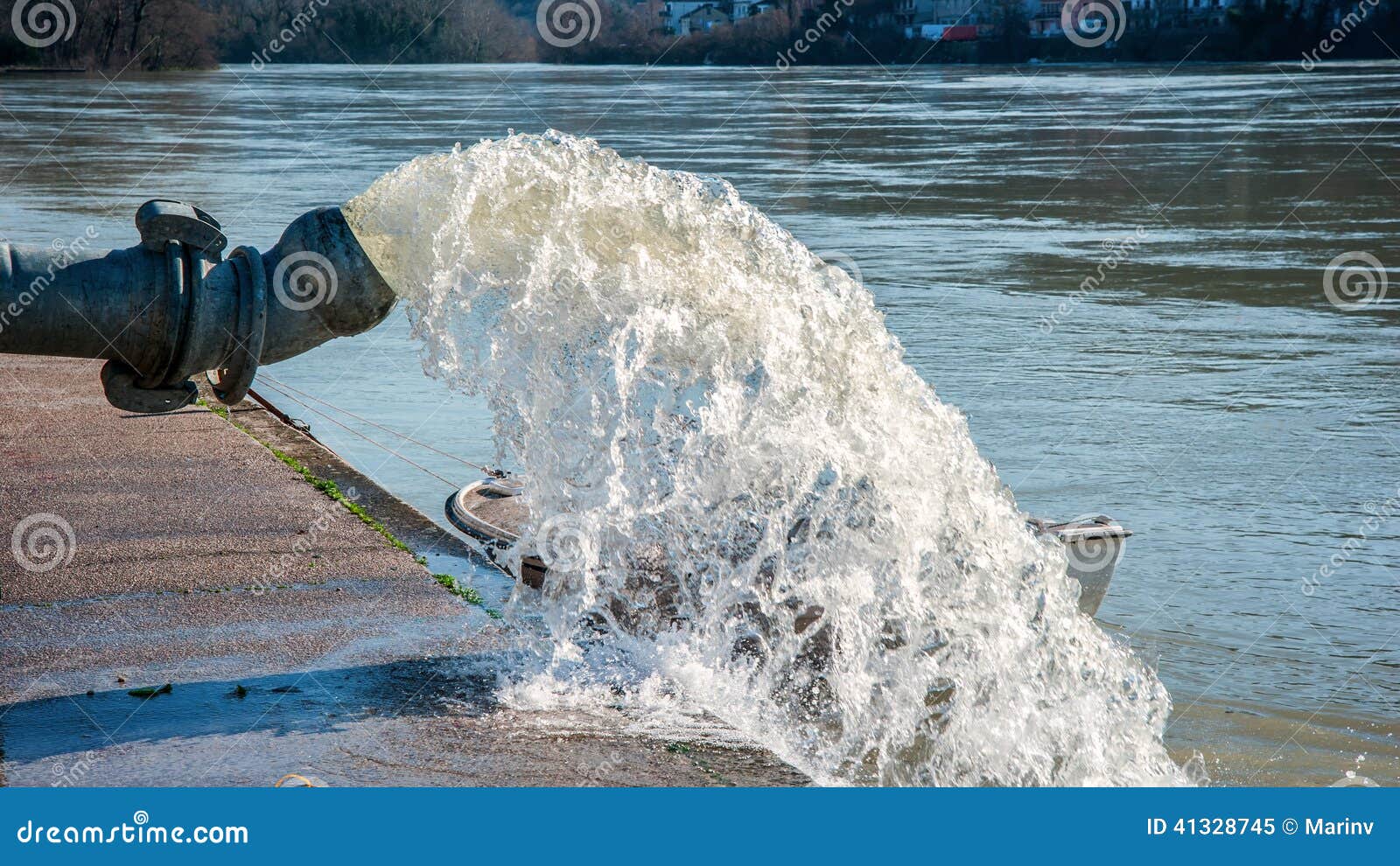 Flood Water Being Pumped from Pump Station Stock Image Image of pipe