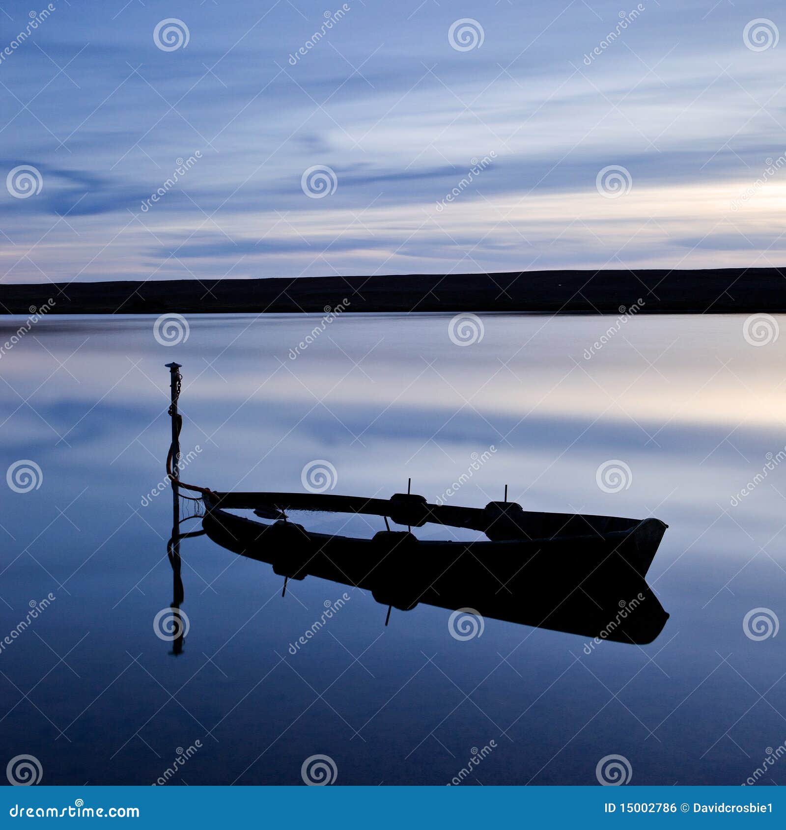 Flooded Boat, Fleet Lagoon, UK Stock Photo Image of tranquility