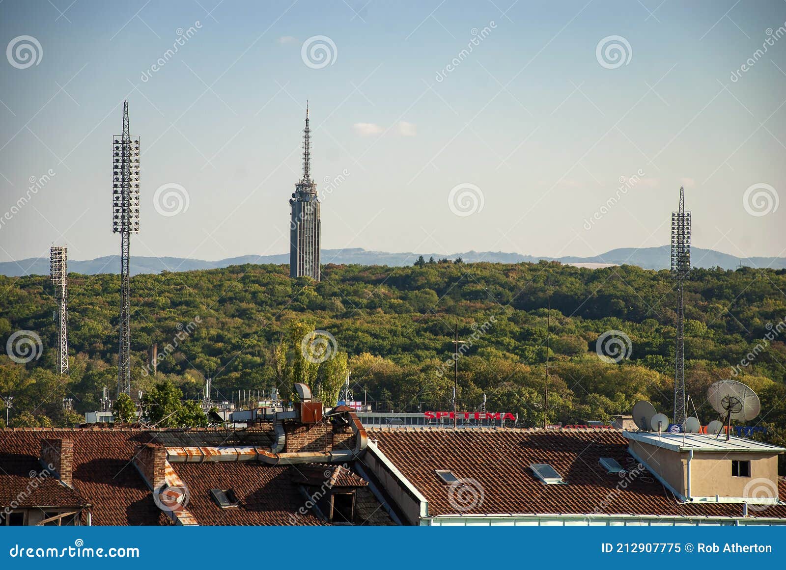 The Floodlights of the Vasil Levski Stadium in Sofia Editorial Image