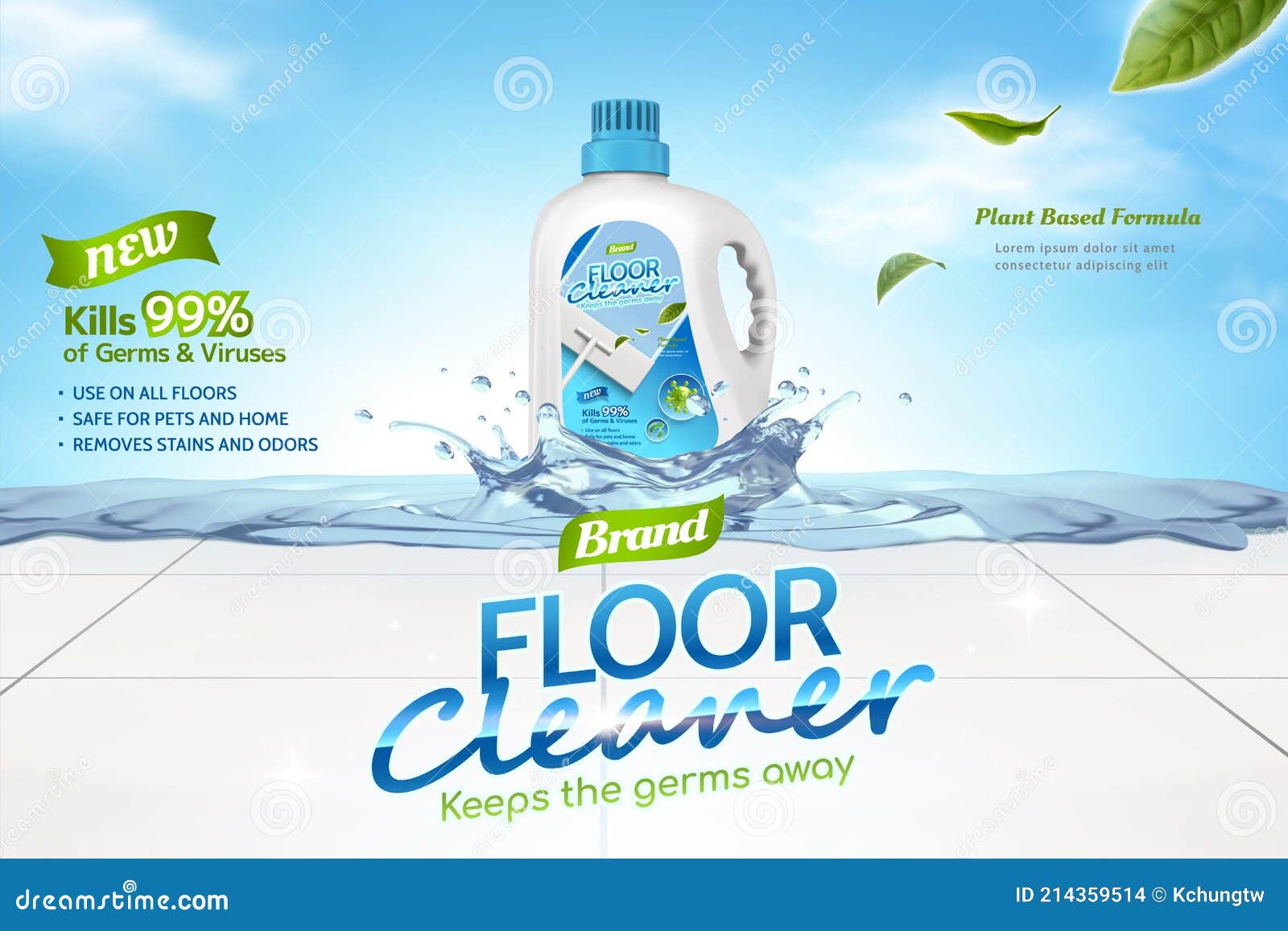 Floor cleaner ads stock vector. Illustration of mopping - 214359514