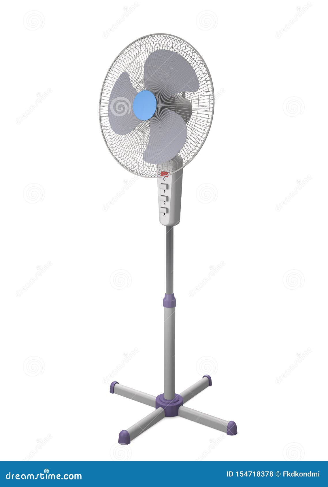 Floor Fan on a White Background 3d Illustration Stock Illustration