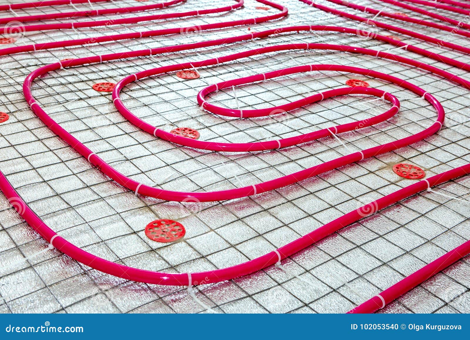 Floor Heating Pipe. Installation of Engineering Systems Stock Photo Image of heating, heat