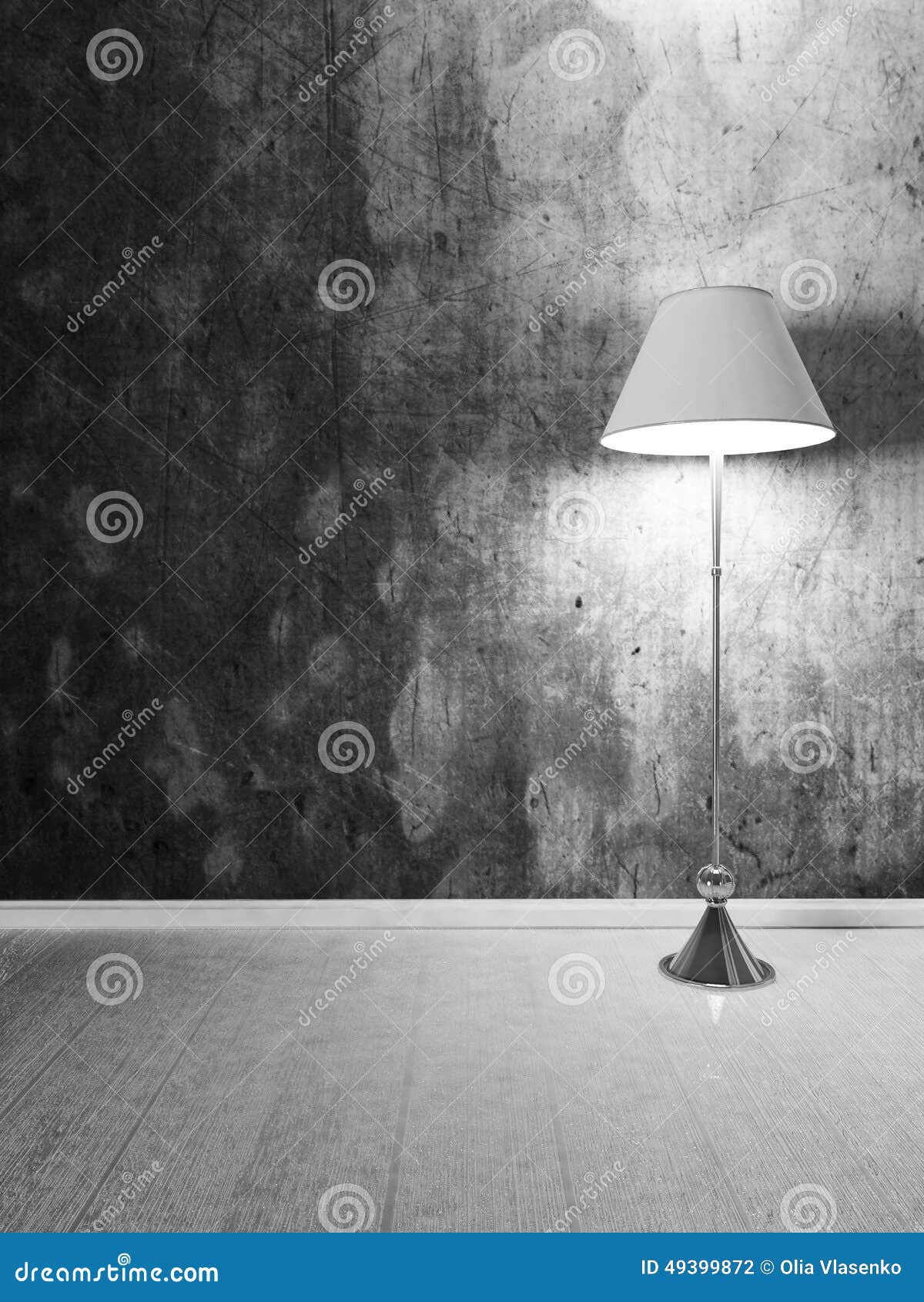 Floor Lamp in the Dark Room Stock Illustration Illustration of metal