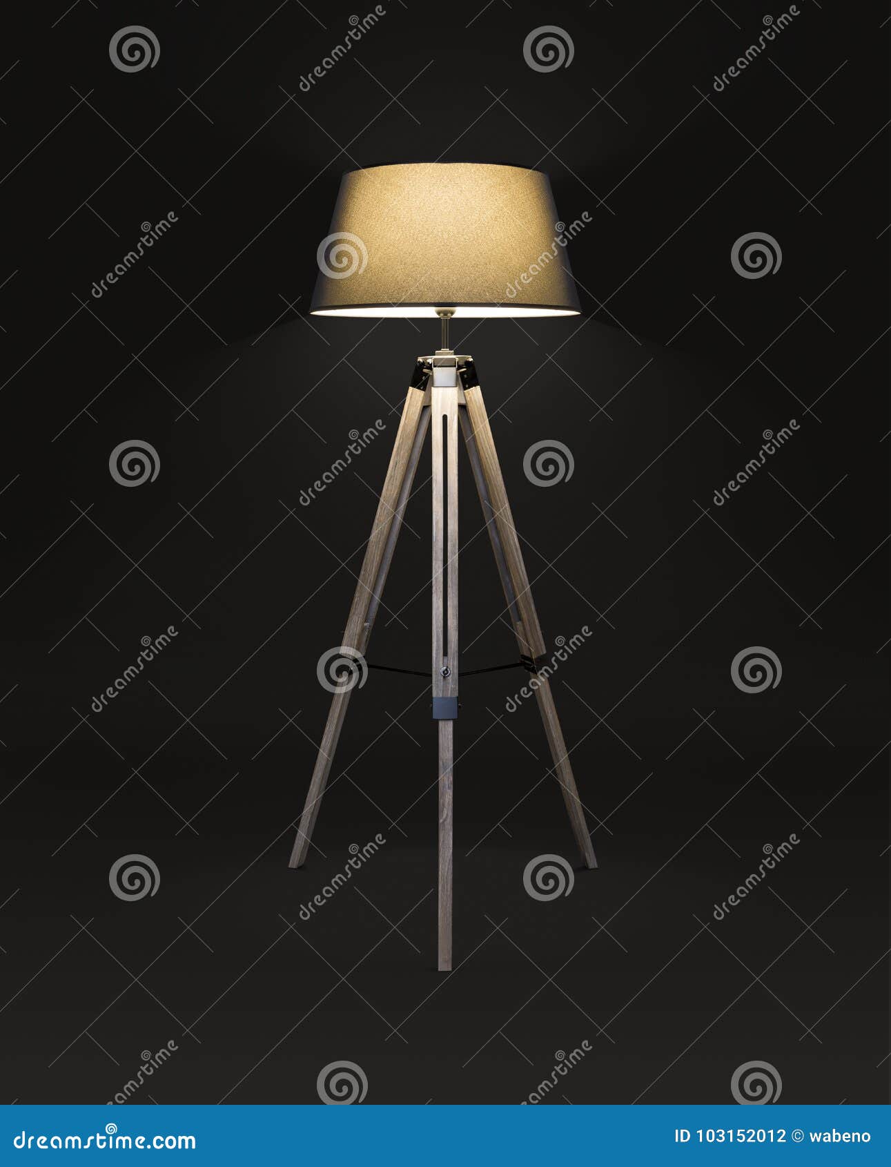Three wooden floor lamp