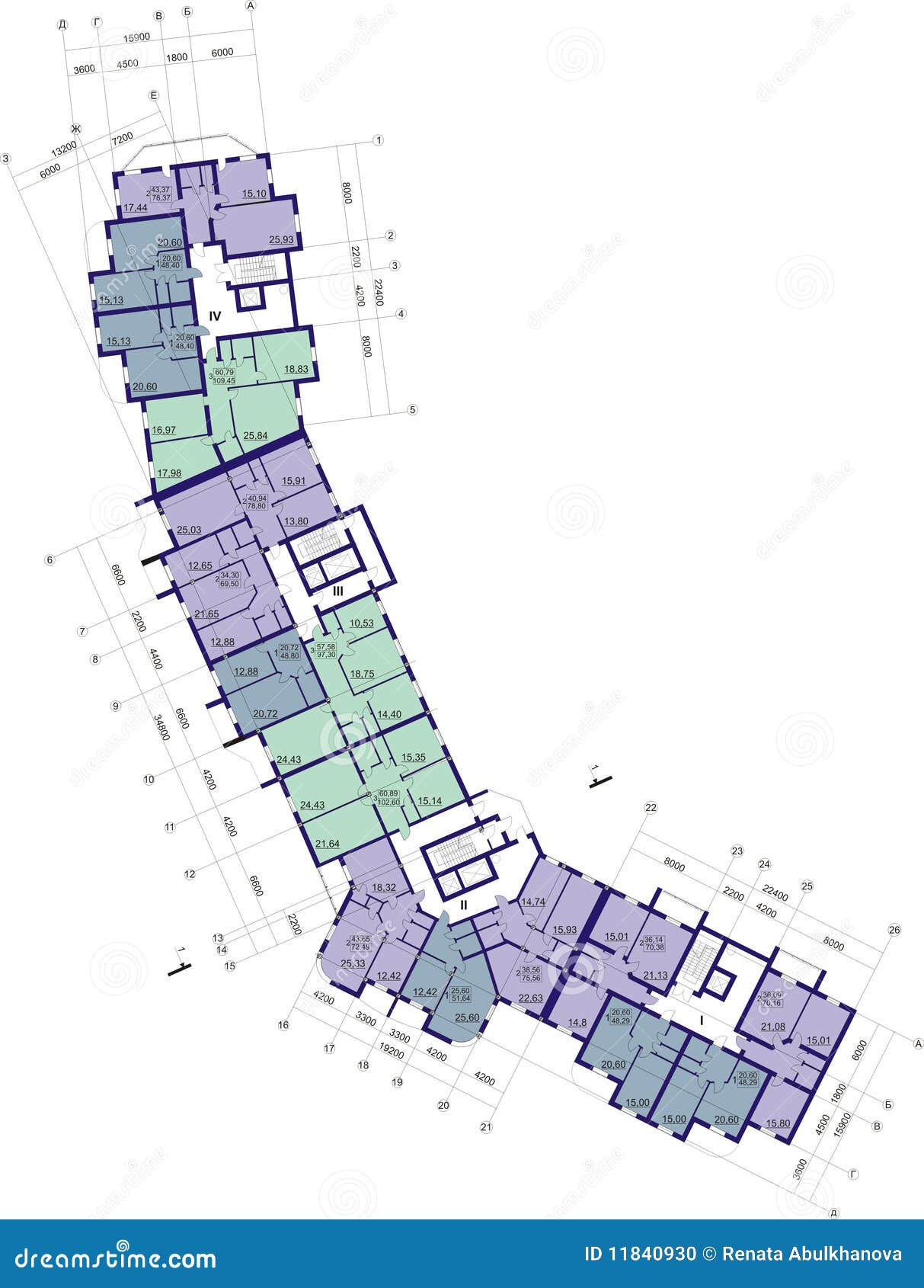 Floor plan. Project of the multifamily house