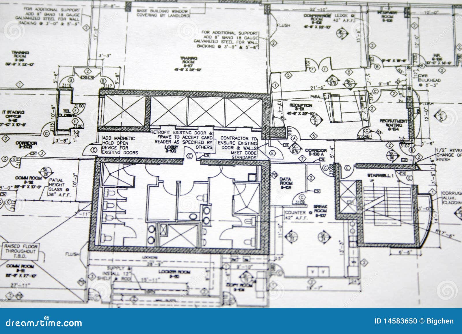 Floor Plan Drawing Stock Photo Image Of Office Mechanical 14583650