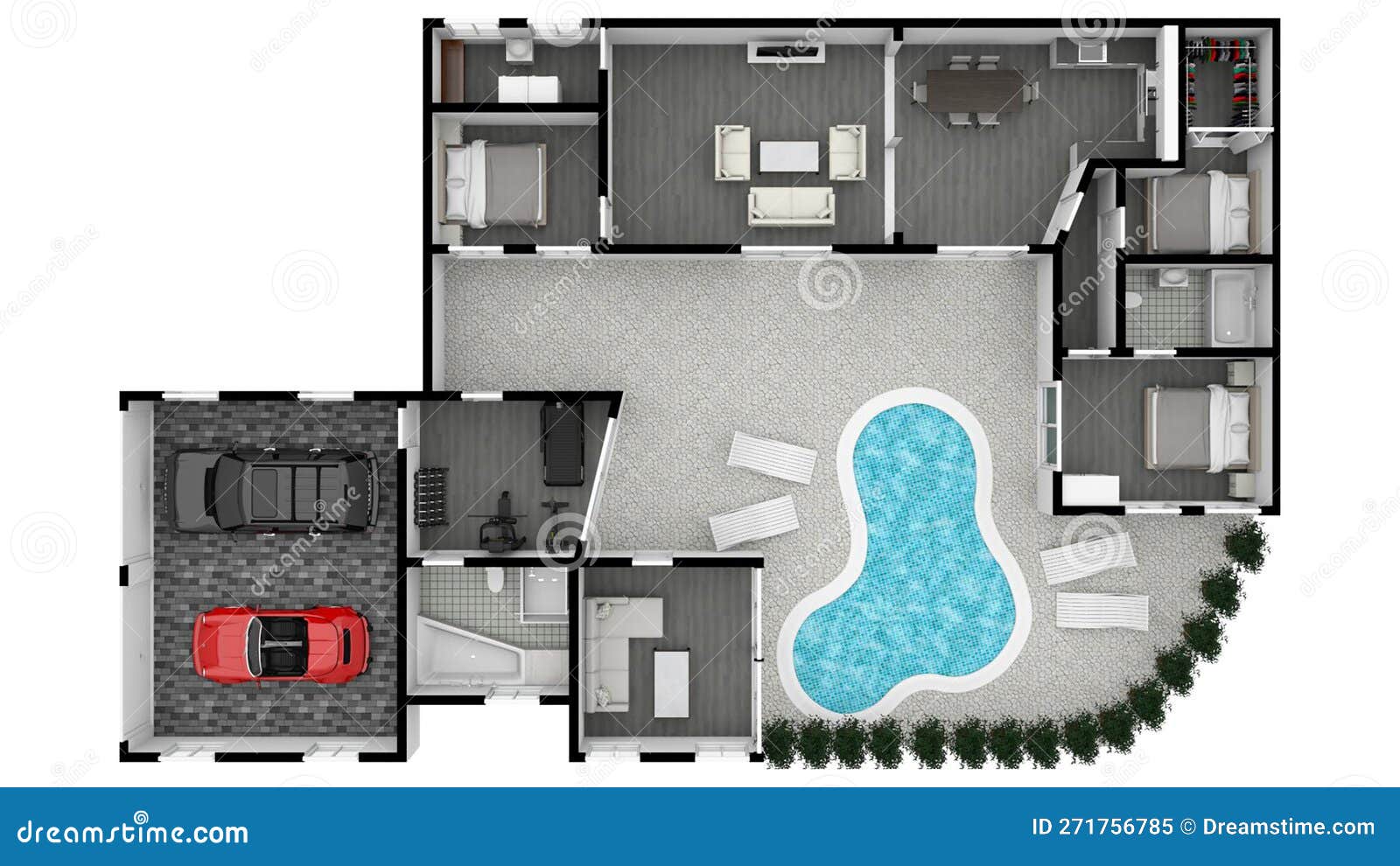 Floor Plan Ideas. Floorplan. Floorplanner Stock Illustration