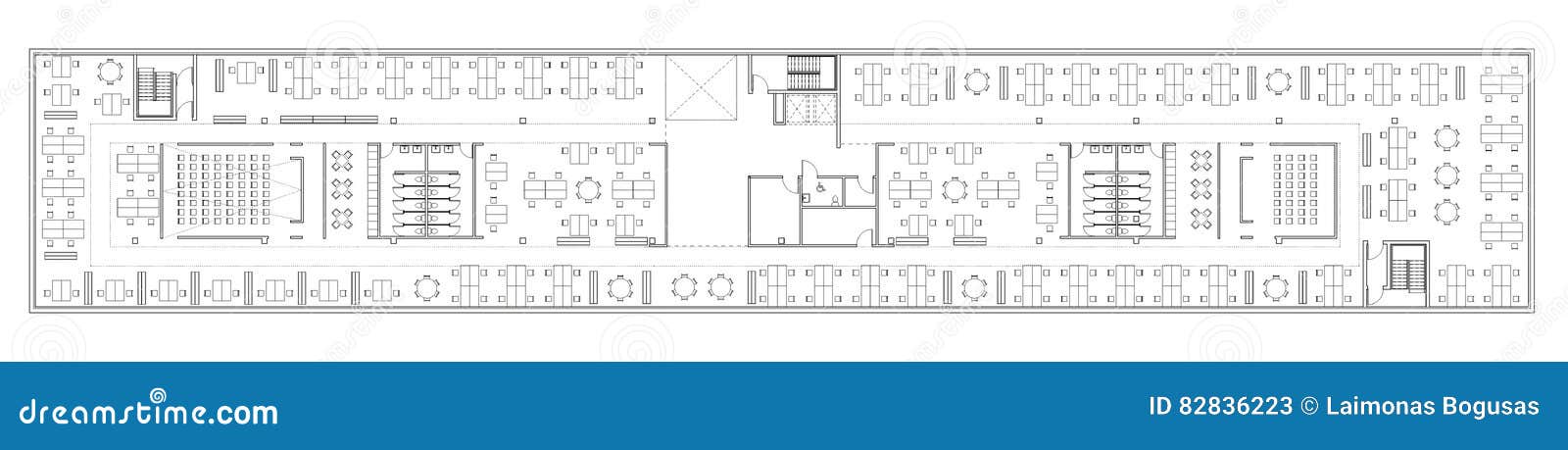 Floor Plan Of The Office Building Stock Illustration