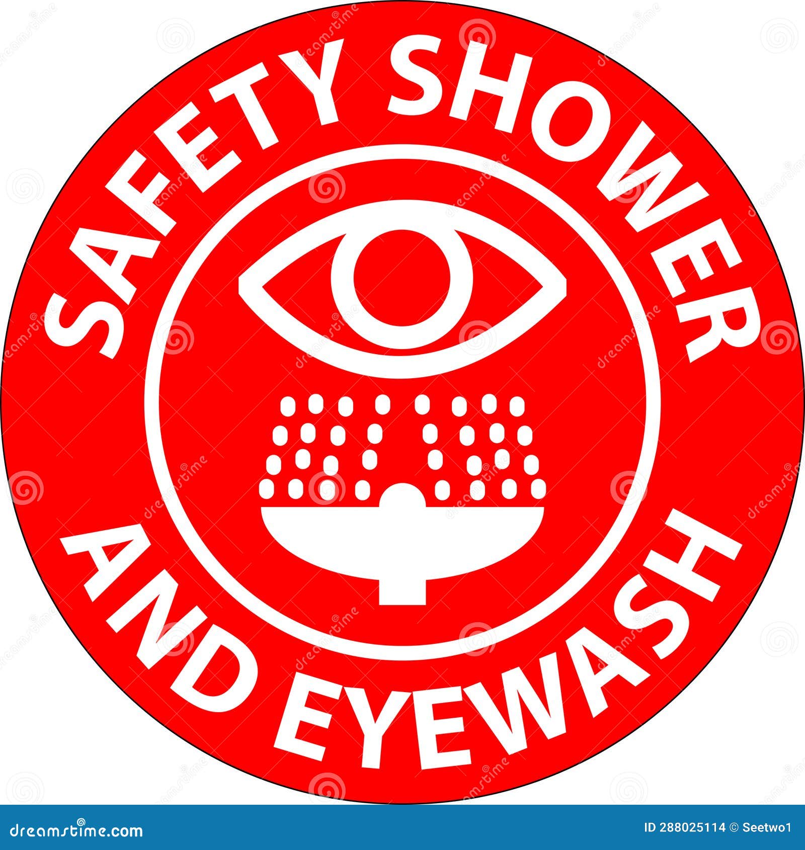 Floor Sign Safety Shower and Eyewash Stock Vector Illustration of