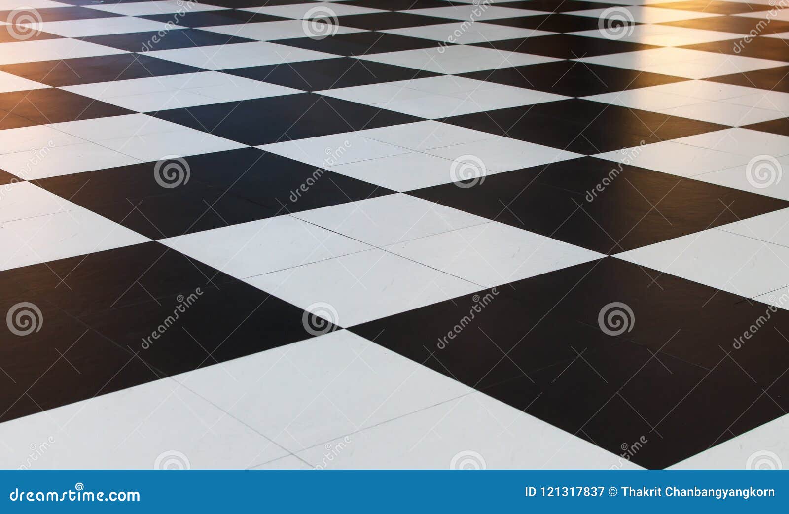 Big Black and White Checkered Pattern Tiles. Stock Image - Image of ...