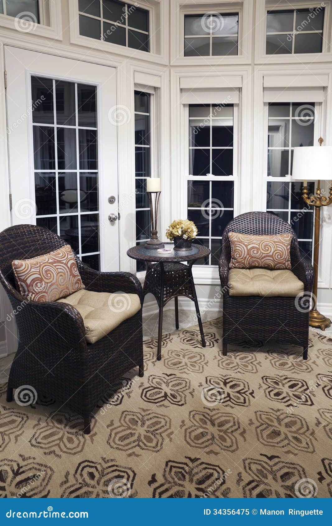 Floor To Ceiling Windows In Sunroom Stock Image Image Of