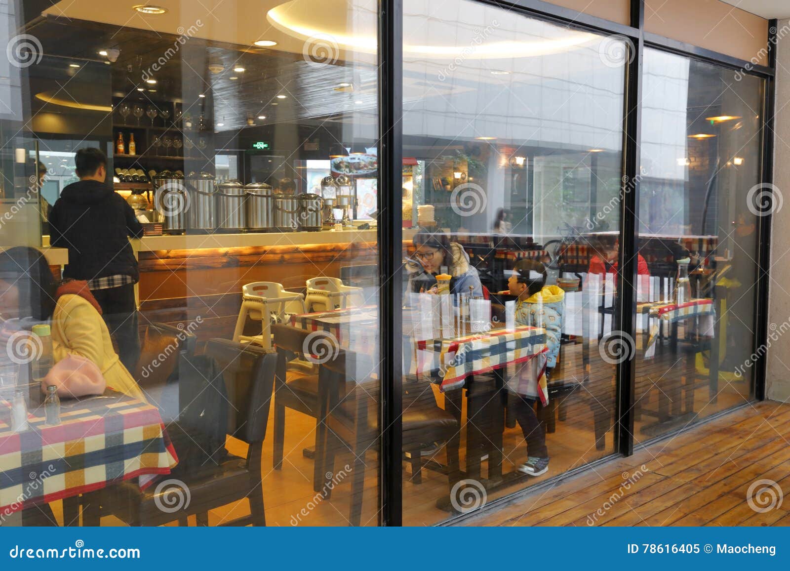 Floor To Ceiling Windows Of Westwood Coffee Shop Editorial Image