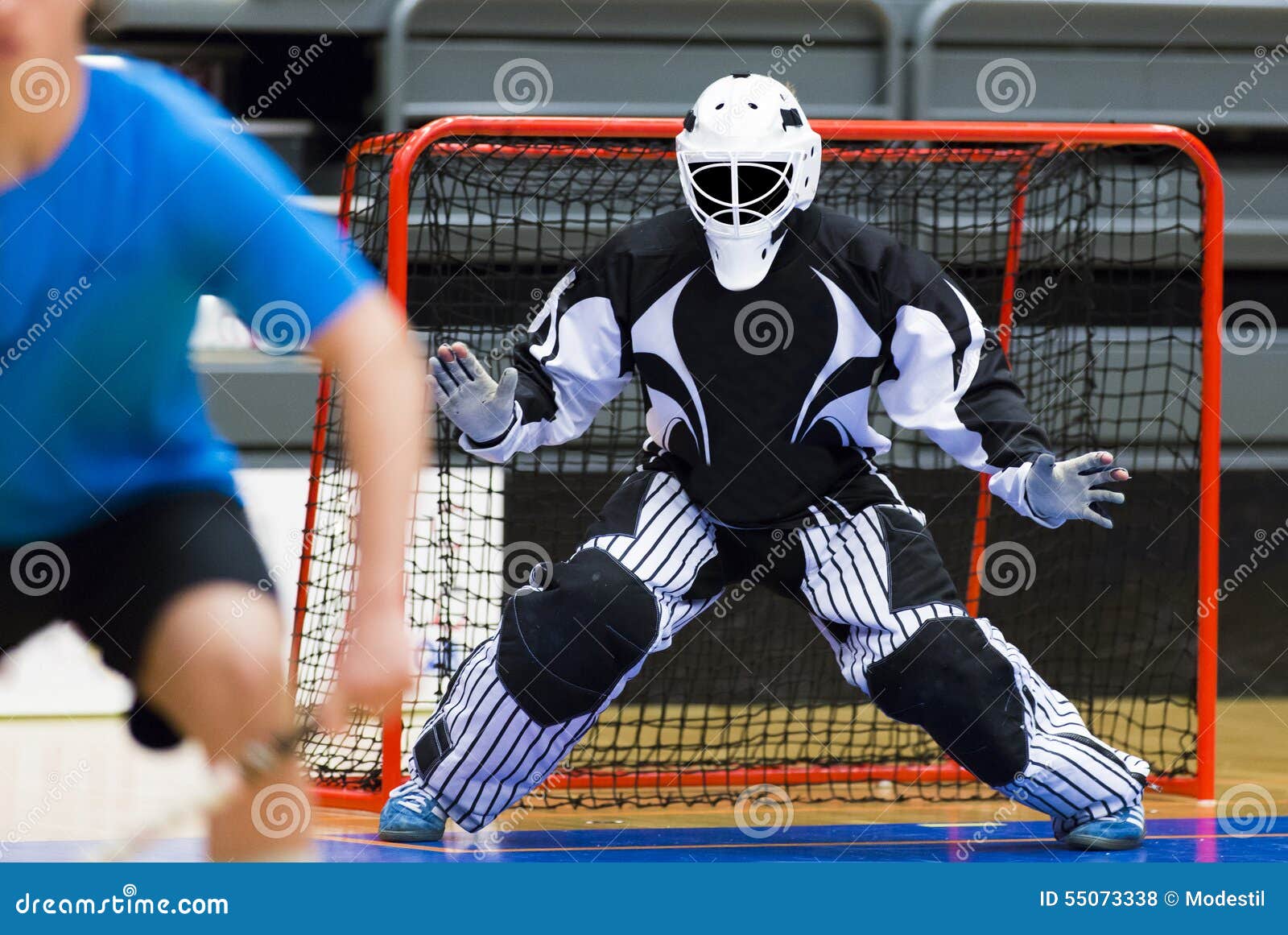 Floorball stock photo. Image of gear, protective, keeper 55073338