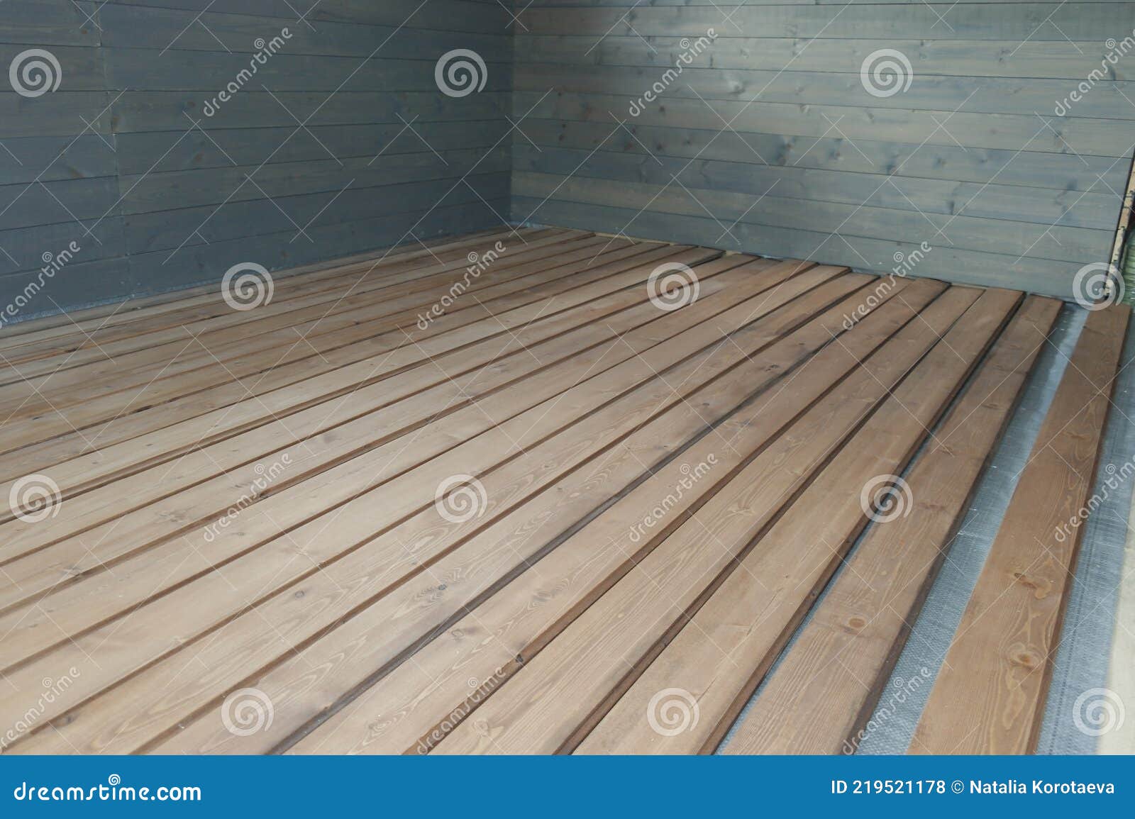 Floorboard is Covered with a Tint Oil for the Floor Stock Photo Image