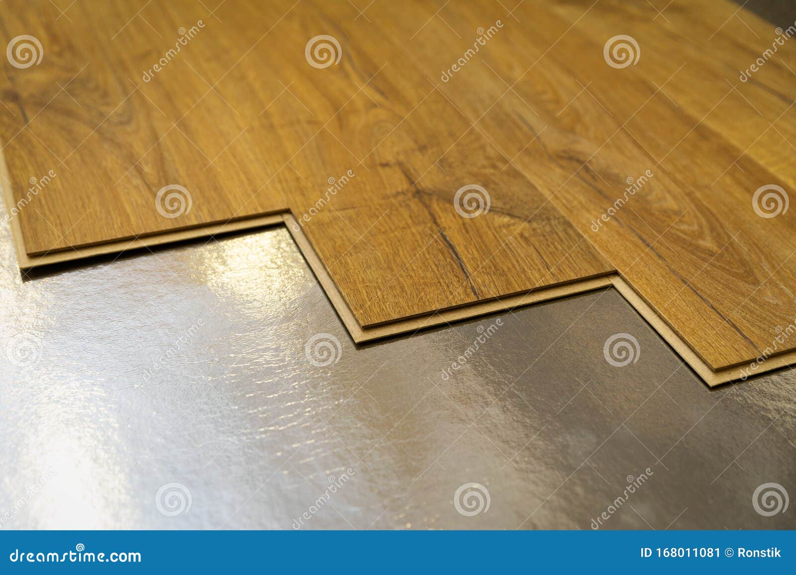 Flooring Laminate Floor Installation On Foil Underlay Stock