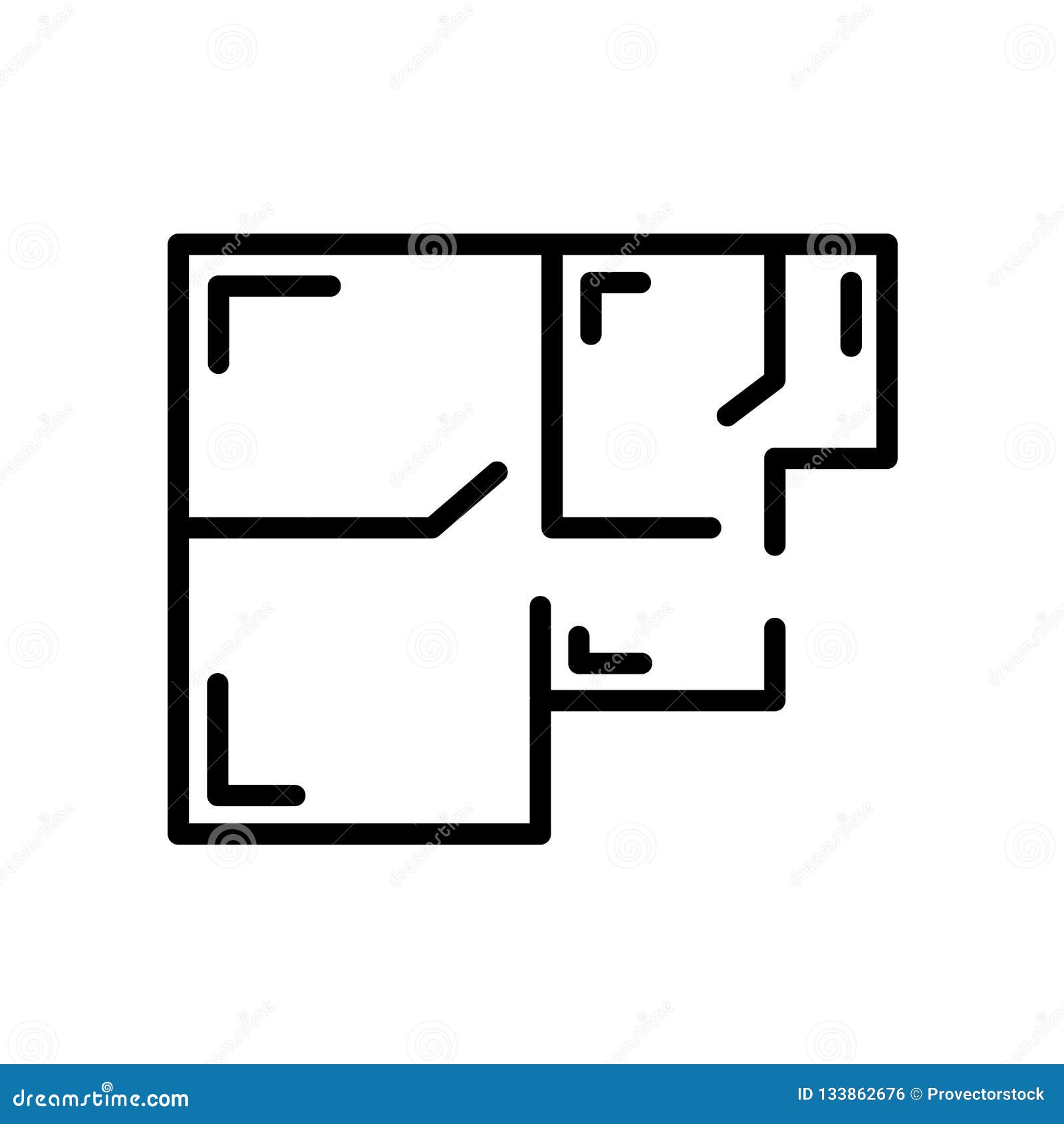 Floorplan Icon Isolated On White Background Stock Vector 