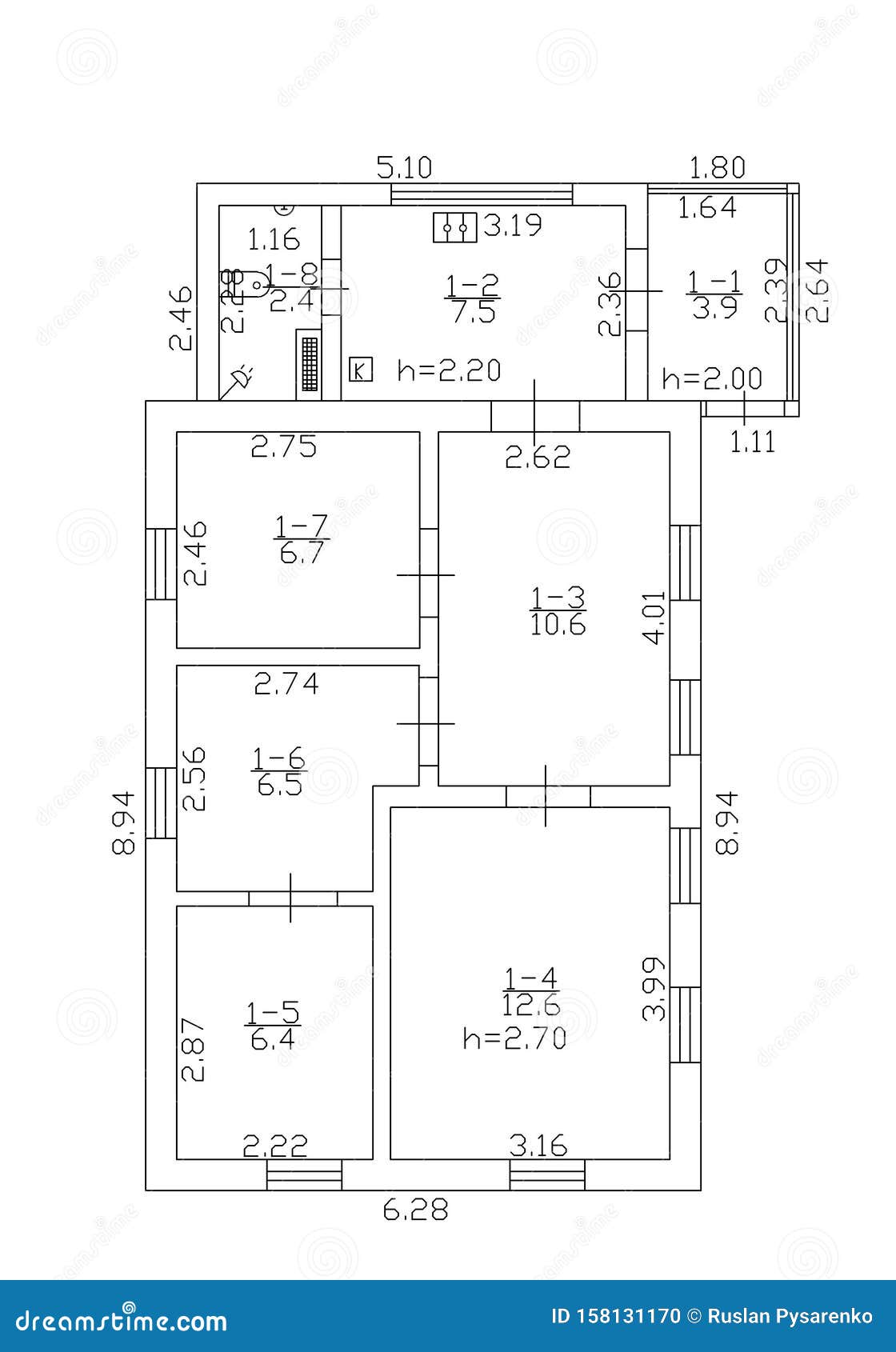 Floorplan Illustration Floor Plan Autocad Stock Illustration