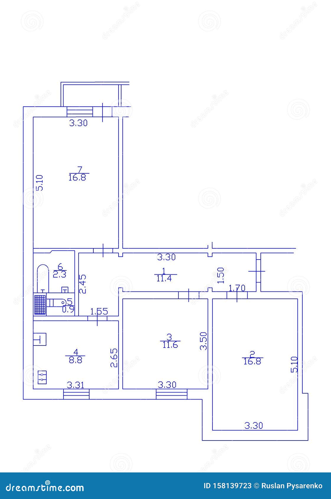 Floorplan. Set Of Groundfloor Blueprints. Floor Plan