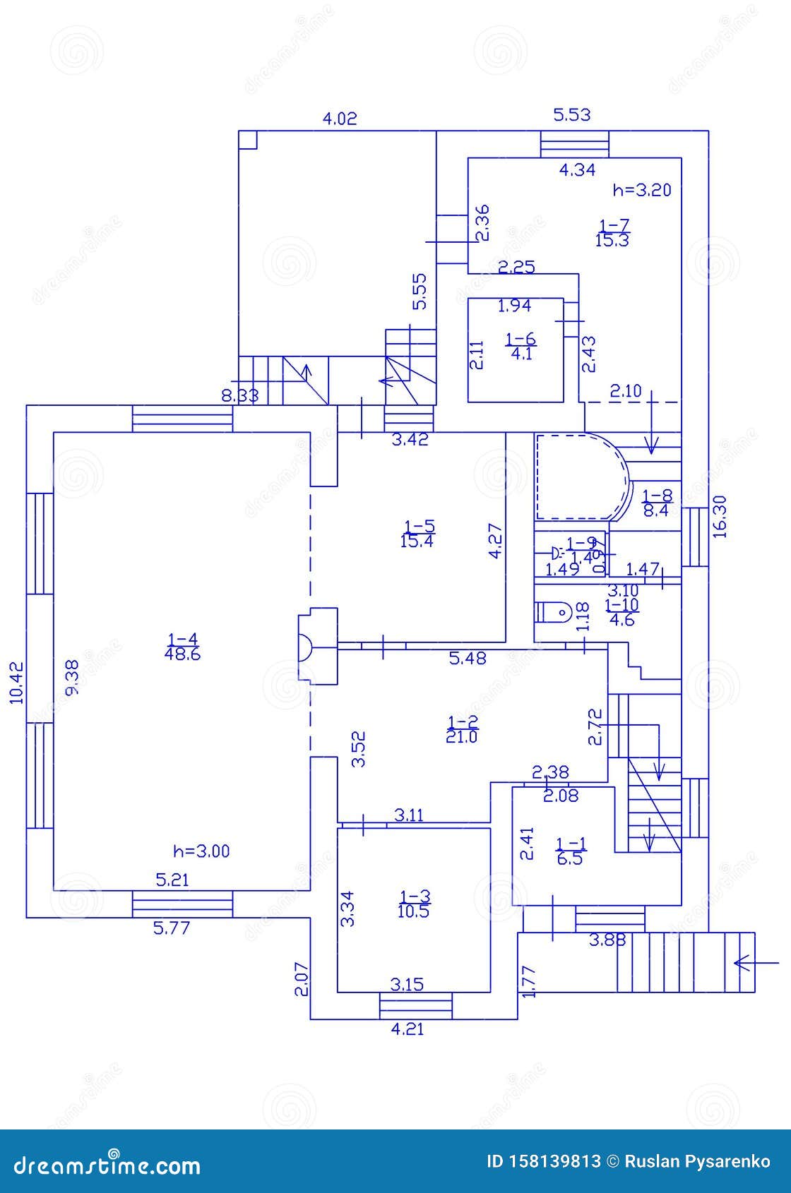 Floorplan. Set Of Groundfloor Blueprints. Floor Plan