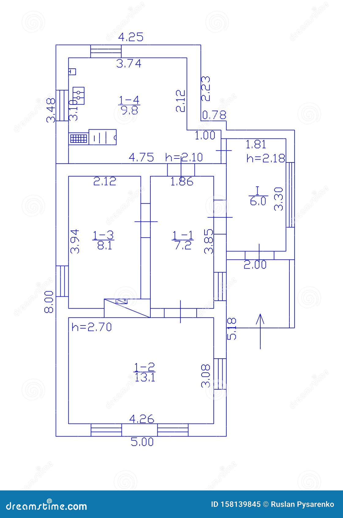 Floorplan. Set Of Groundfloor Blueprints. Floor Plan