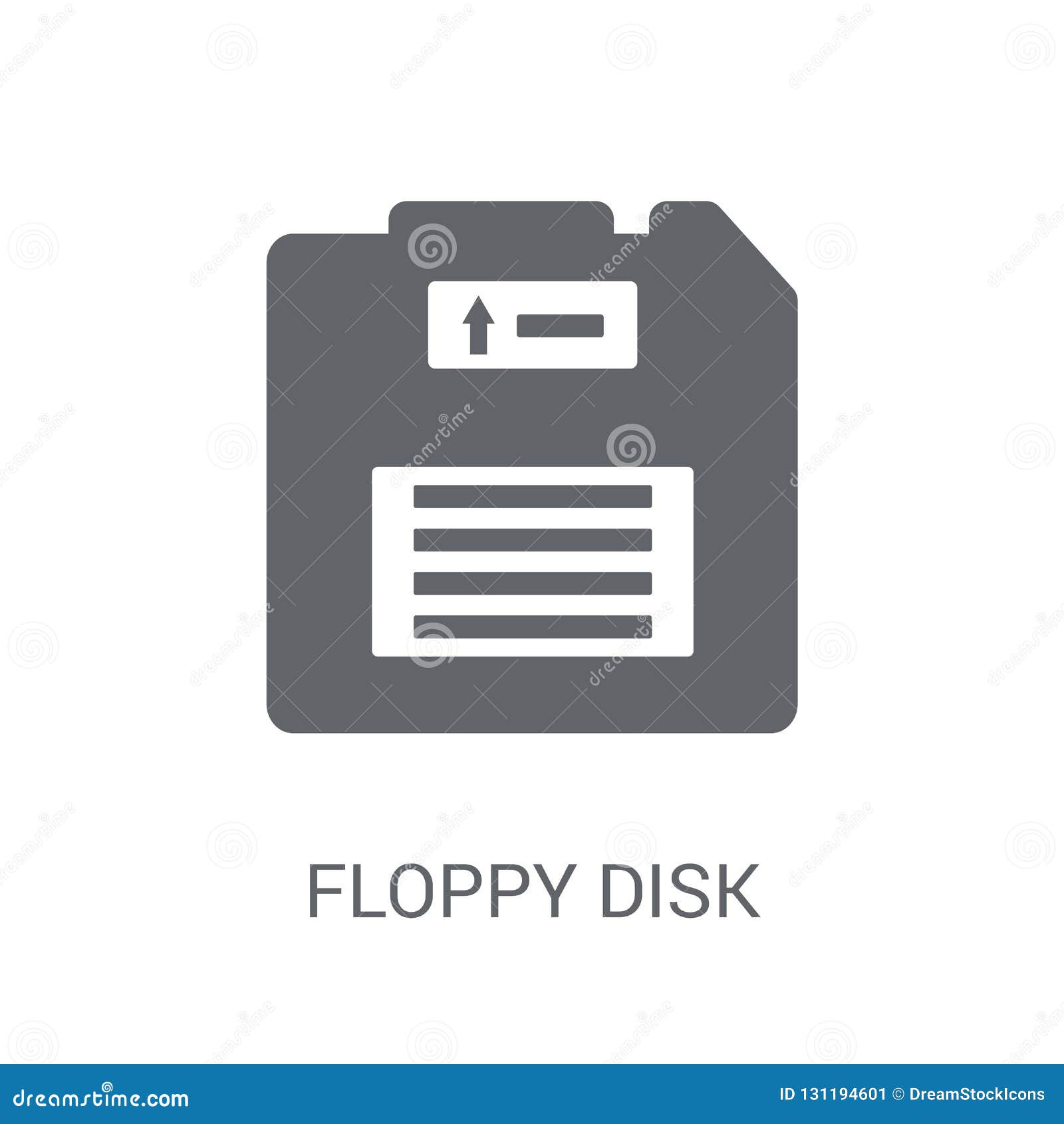 Floppy Disk Icon. Trendy Floppy Disk Logo Concept on White Background