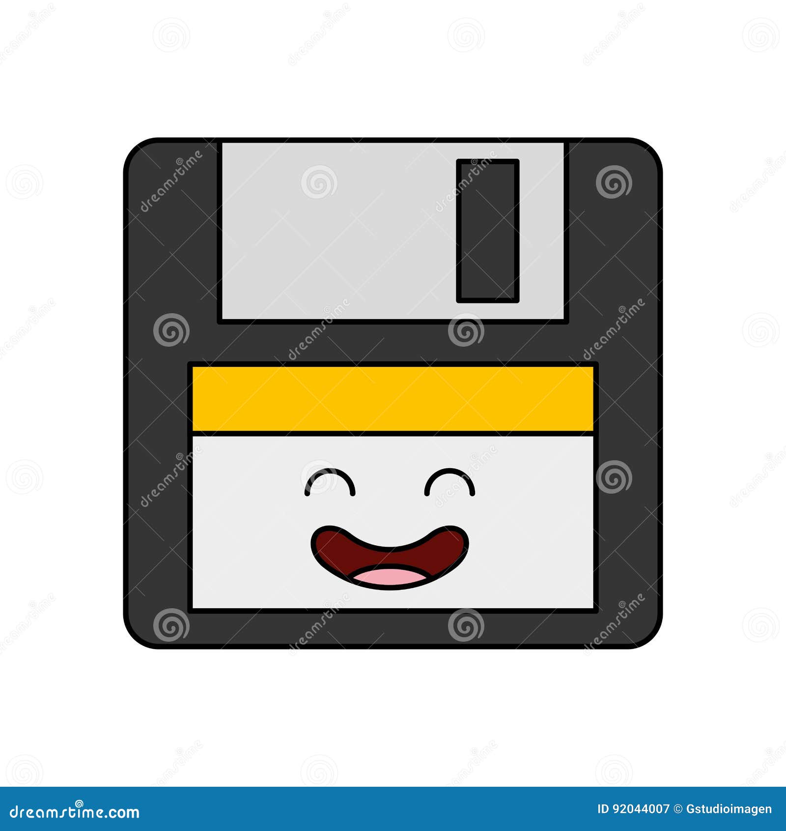 Floppy Disk Kawaii Character Stock Vector Illustration of office