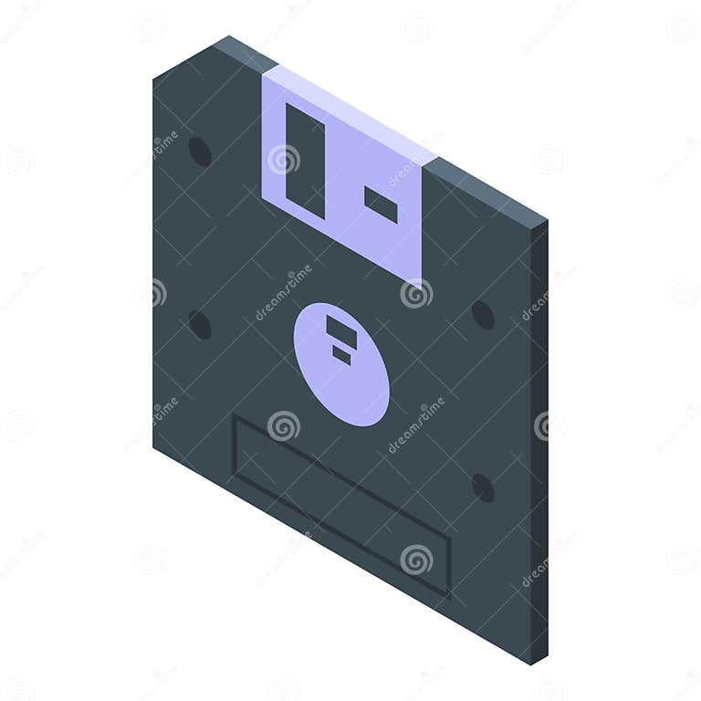 Floppy Disk Operating System Icon, Isometric Style Stock Vector