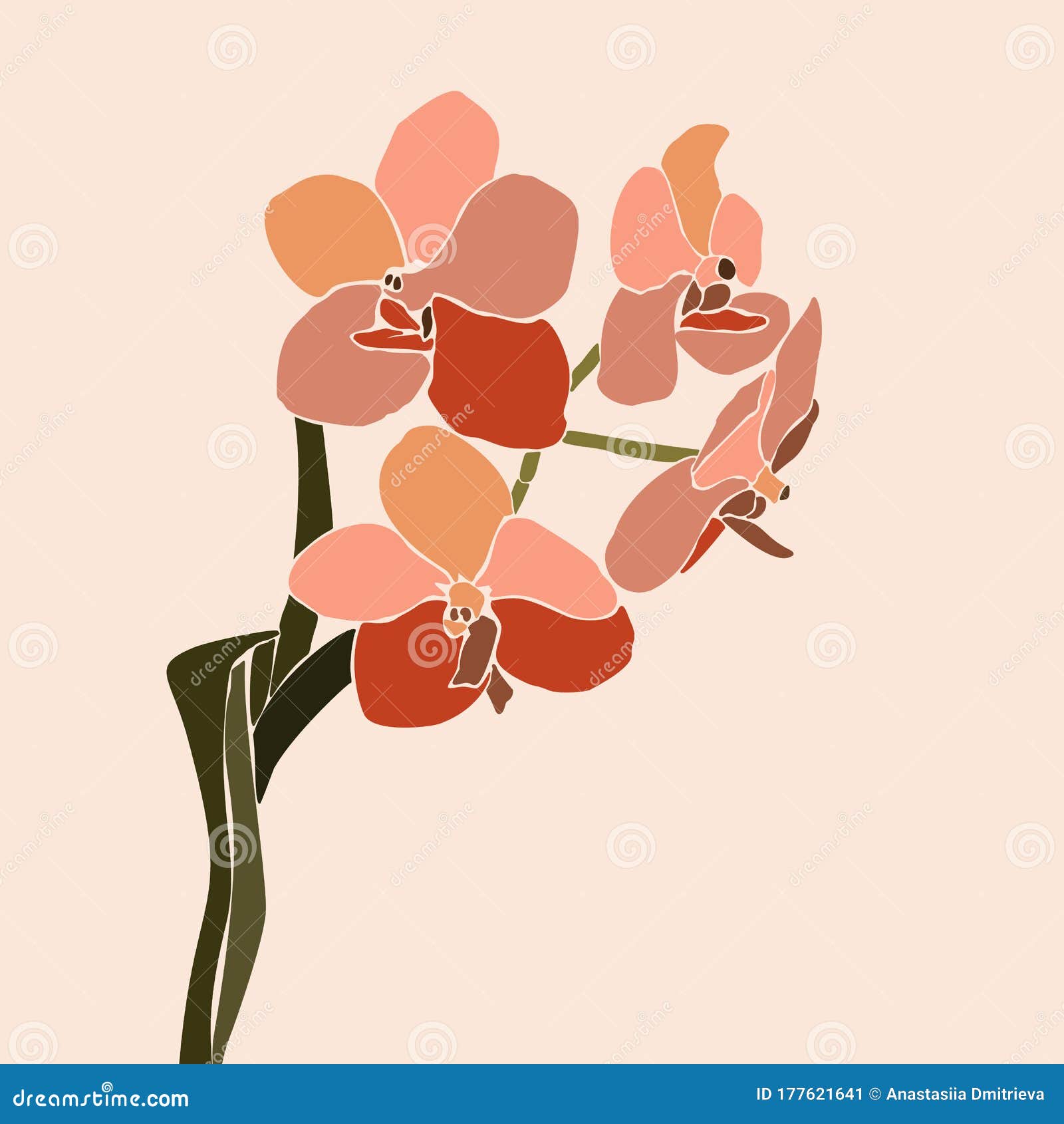 Flor De Orquídea De Colagem De Arte Em Estilo De Moda Mínima. Silhueta De  Orquídeas Num Estilo Abstrato Simples Contemporâneo Ilustração do Vetor -  Ilustração de silhueta, folha: 177621641