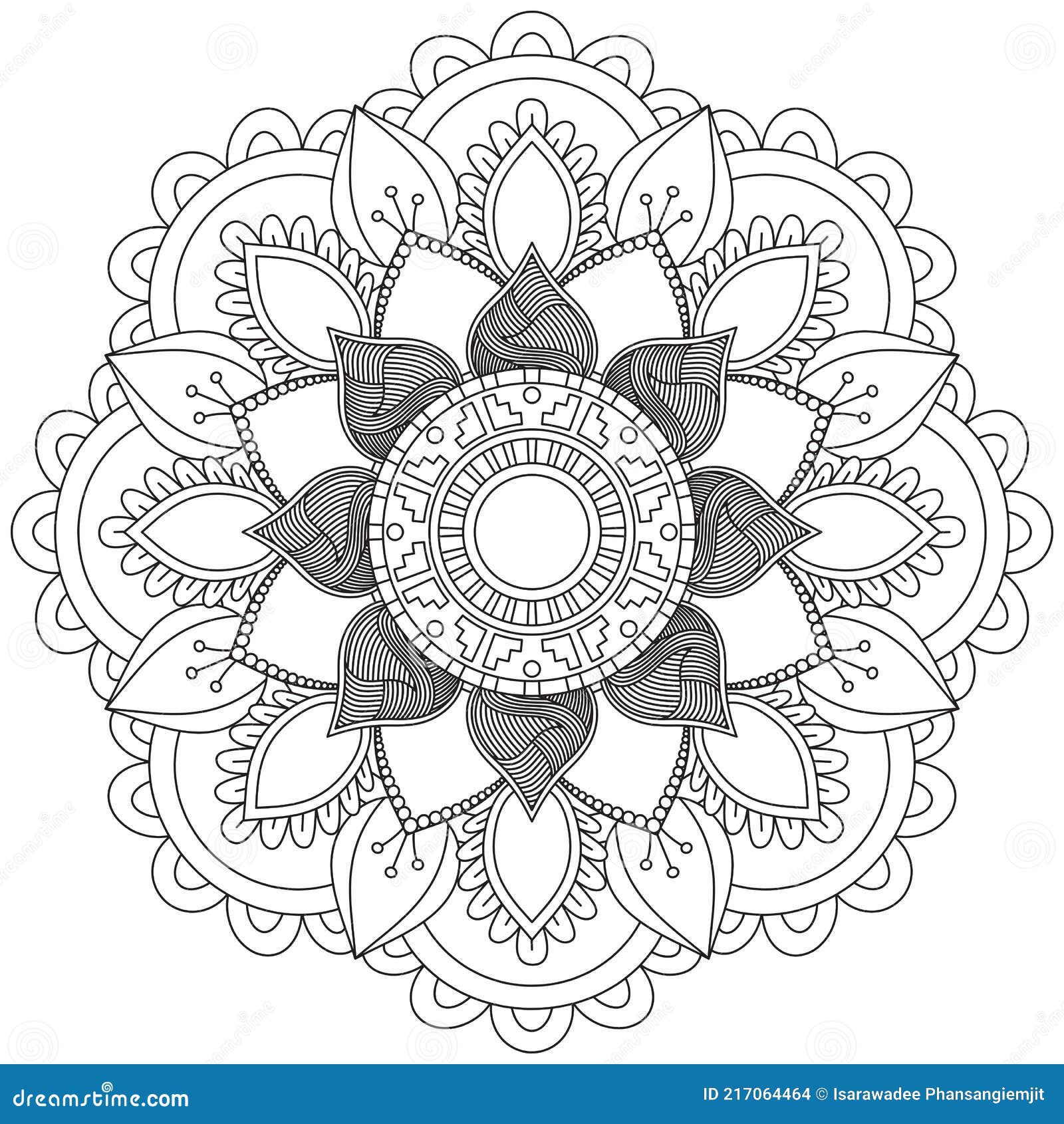 Desenho de Mandala flor de lótus para Colorir - Colorir.com