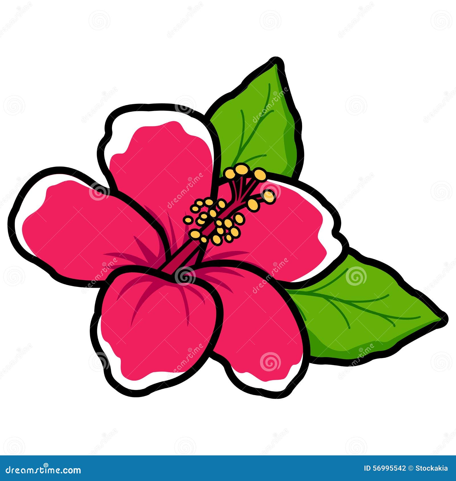 Flor havaiana do hibiscus ilustração do vetor. Ilustração de cartoon -  56995542