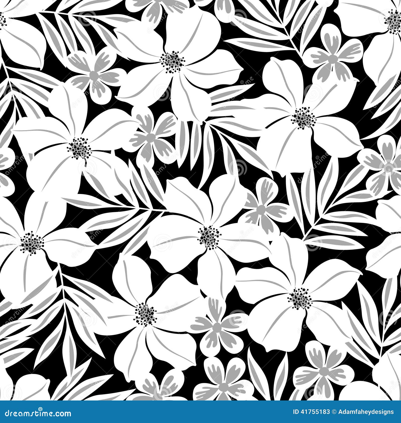 Black And White Wallpaper Tumblr Repeat Floral Flor Tropical Branca Em Um Teste Padrão Sem Emenda Do Fundo Preto