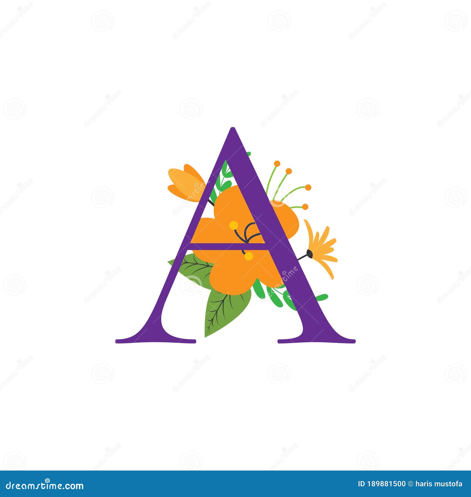 Floral Alphabet Initial Vector Design Stock Vector Illustration of