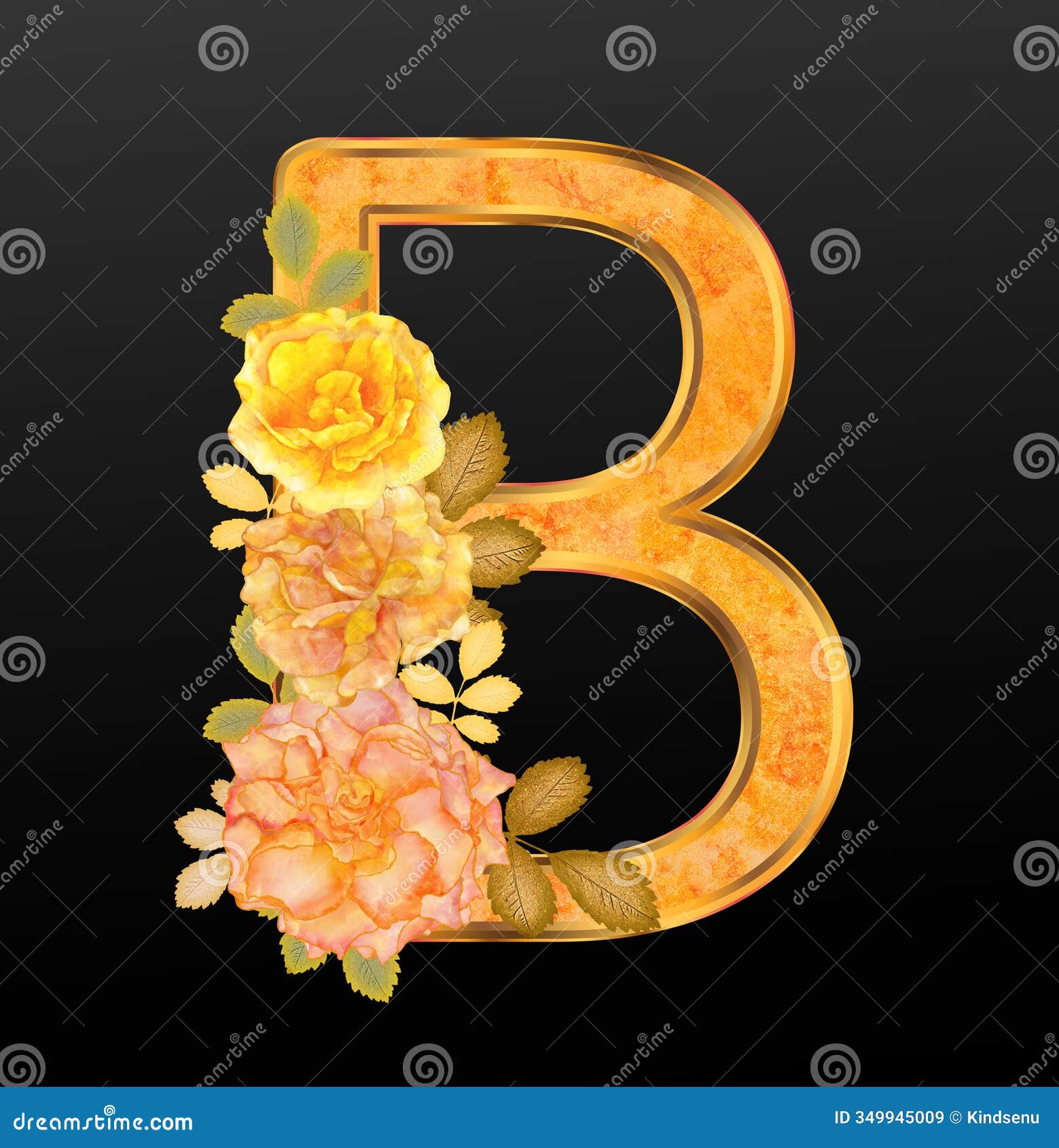 floral alphabet lettering b