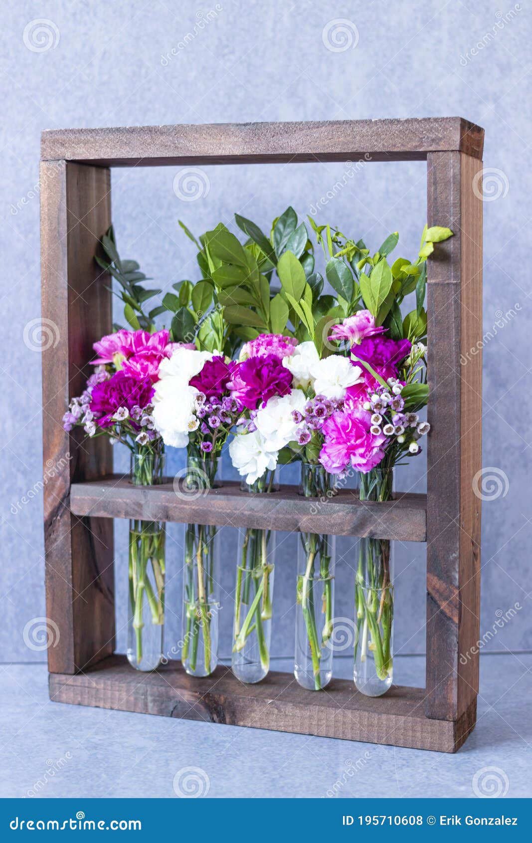 Floral Arrangement in Wooden Box Stock Photo Image of compose