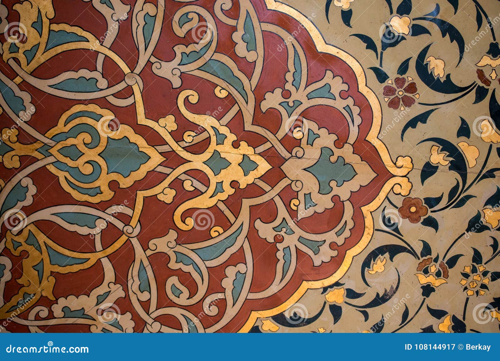 Floral Art Pattern Example of the Ottoman Time Stock Image Image of