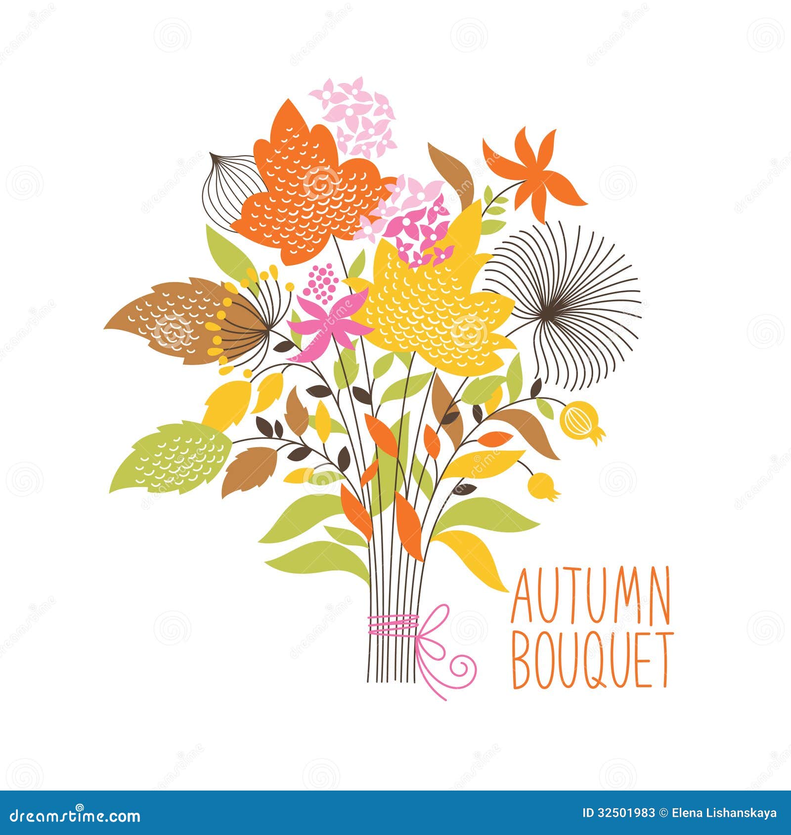 Floral autumn bouquet stock vector. Image of autumnal 32501983