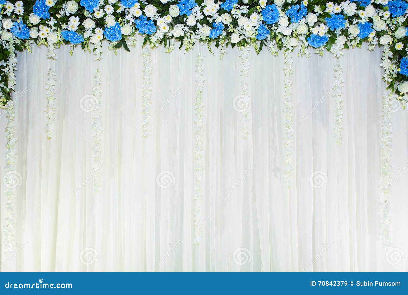 Floral Backdrop with White Cloth Stock Image - Image of leaf, floral ...