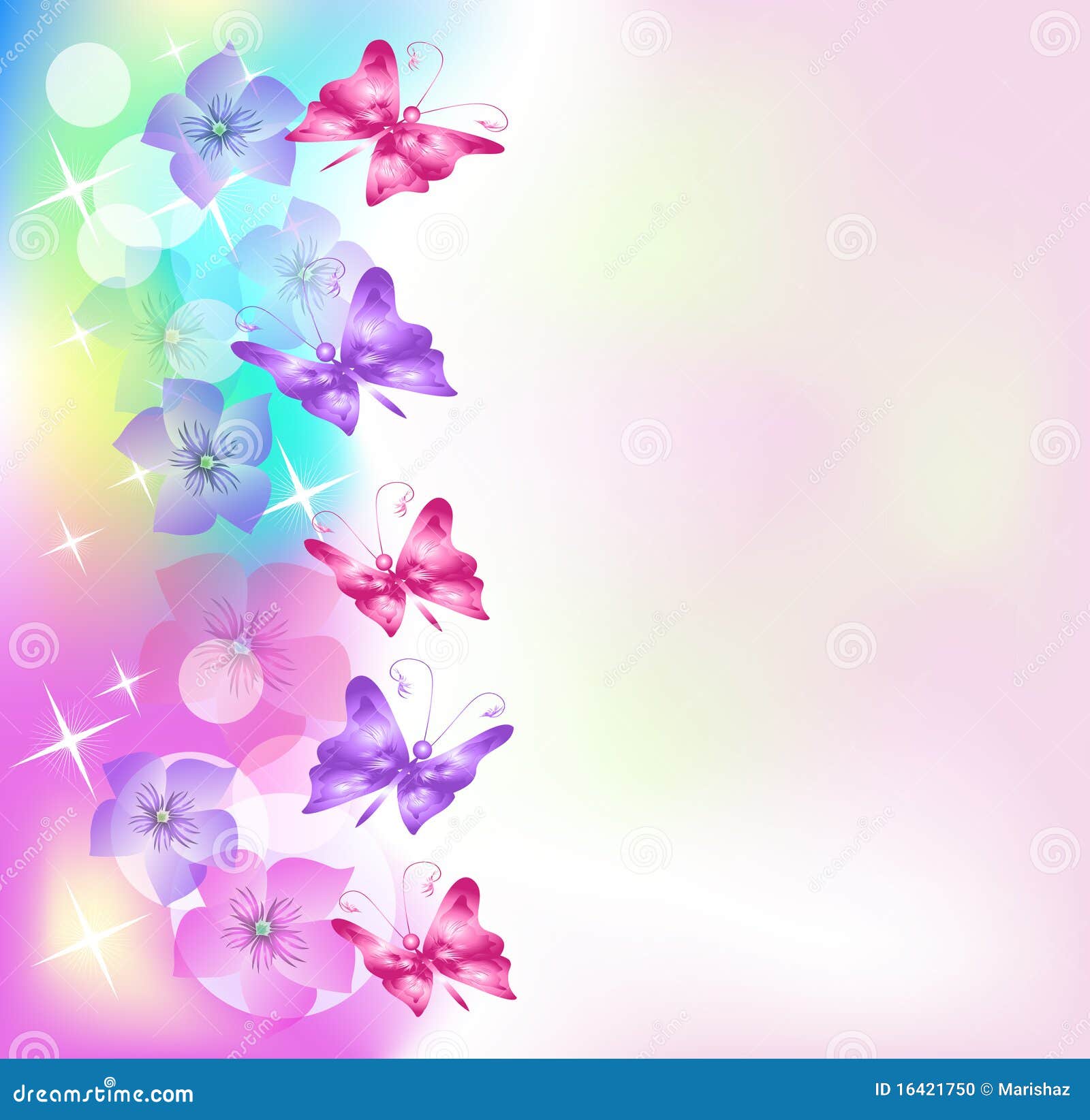 Floral Background With Butterfly Stock Vector - Illustration of foliage
