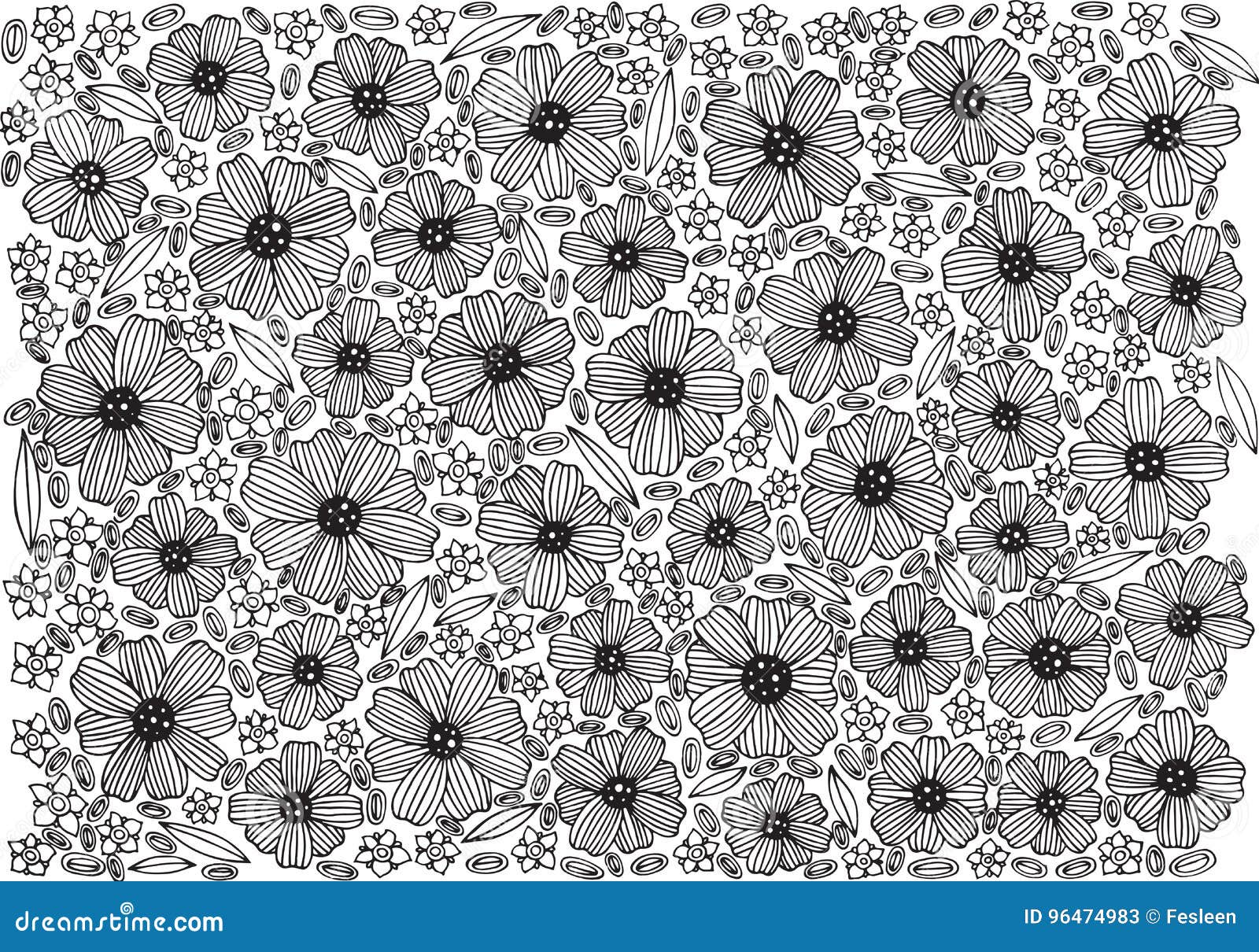 Download Floral Background Pattern - Coloring Page With Flowers ...