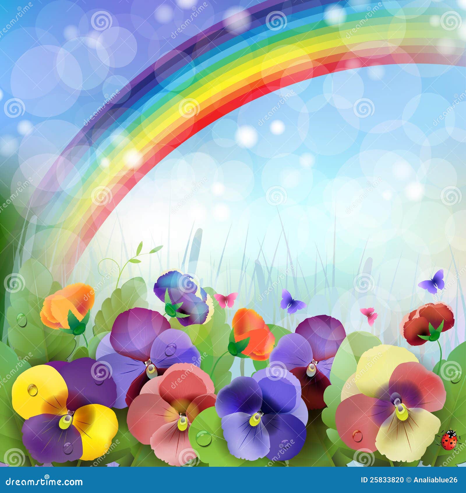 Floral background, rainbow stock illustration. Illustration of flower