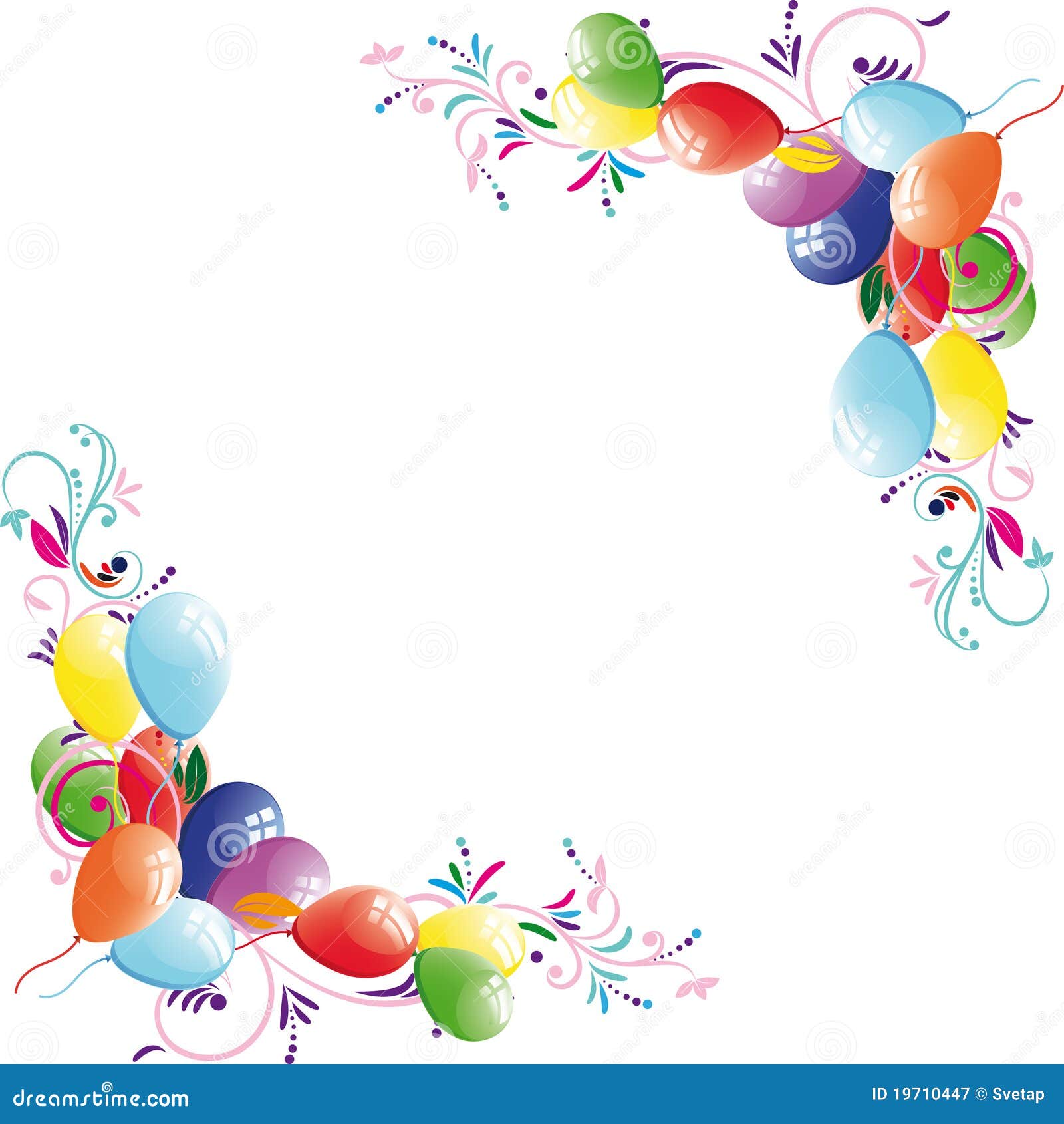 Floral balloon background stock vector. Illustration of border 19710447