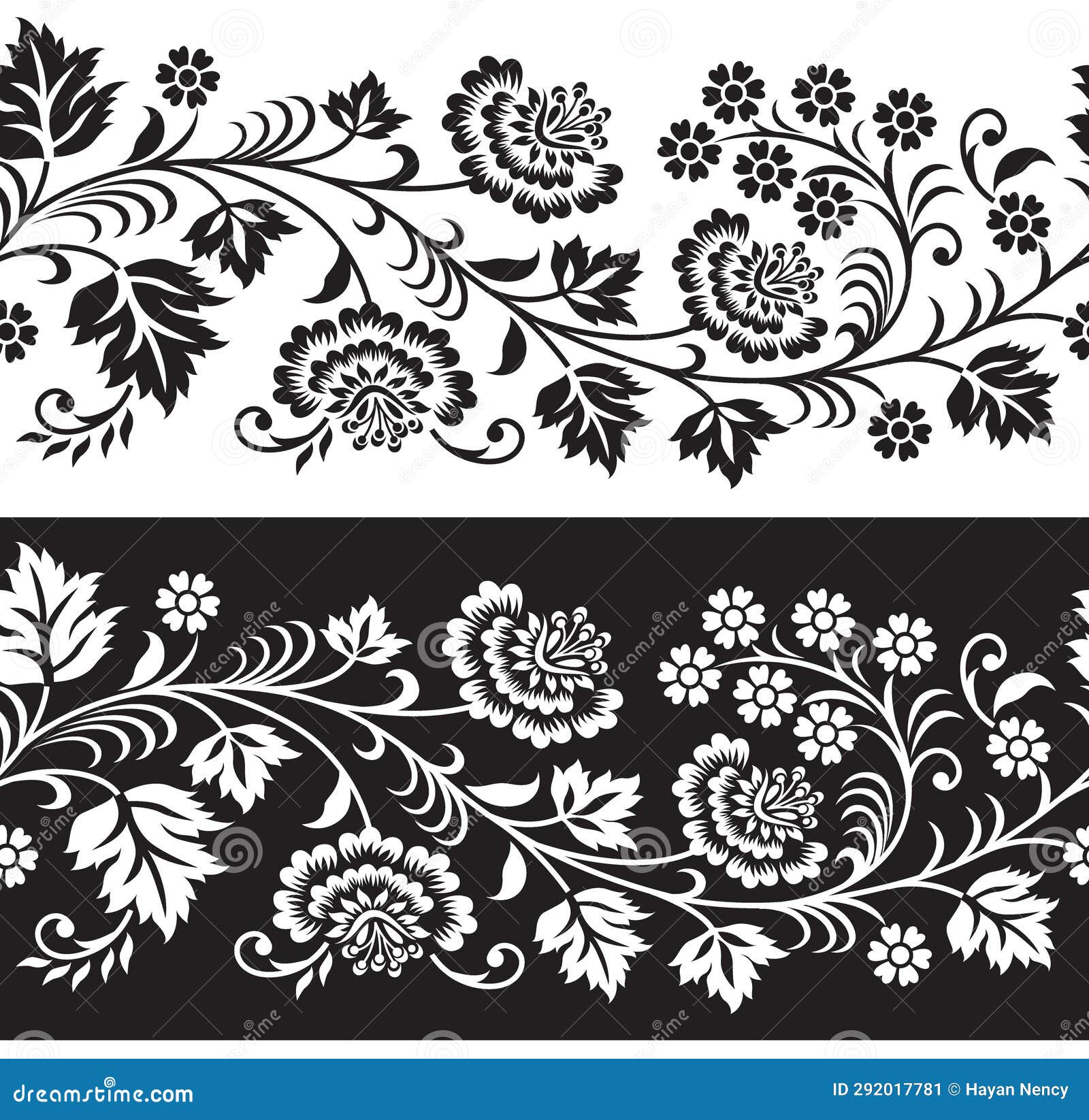 Textile Floral Border Pattern on Background Stock Vector - Illustration of  nature, circle: 292017781